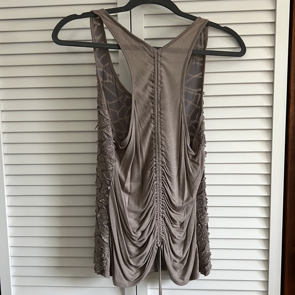 Dressy tank top grey with shimmery gold - Picture 2 of 5